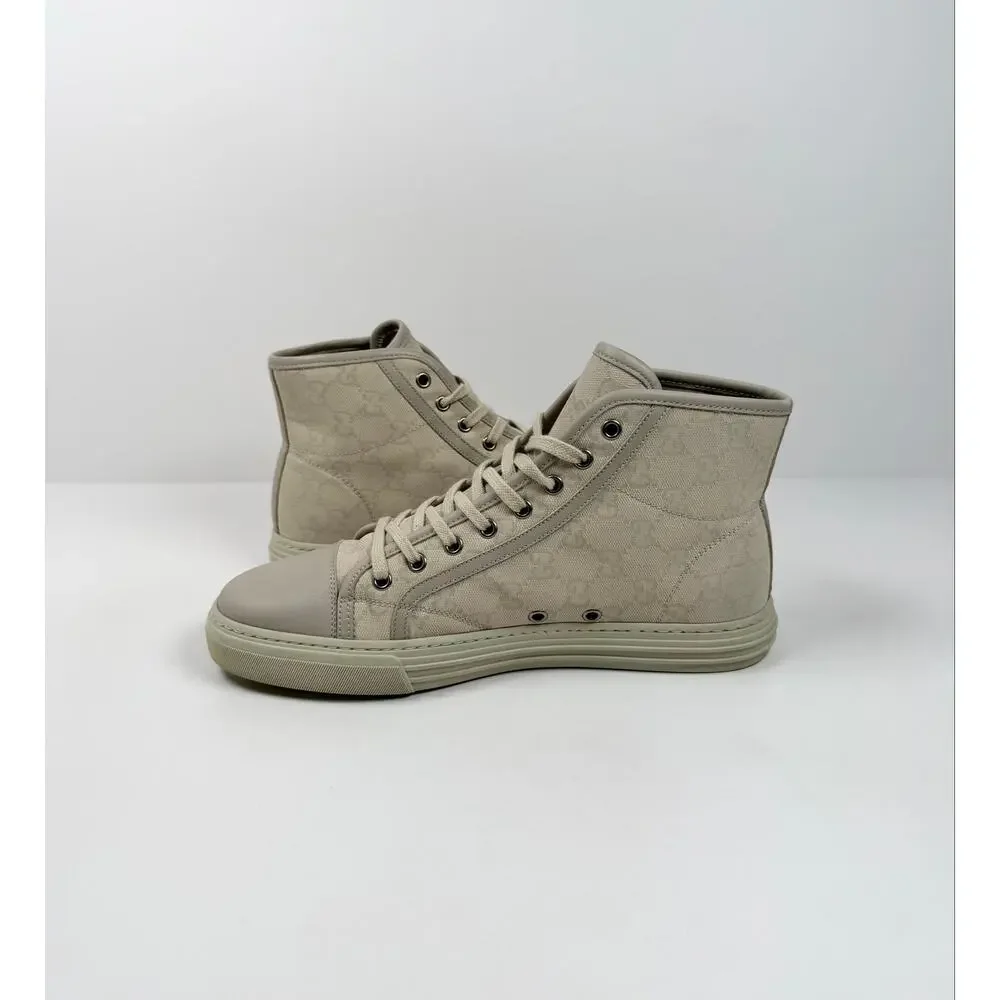 Size 8US - Gucci High Top Beige Canvas